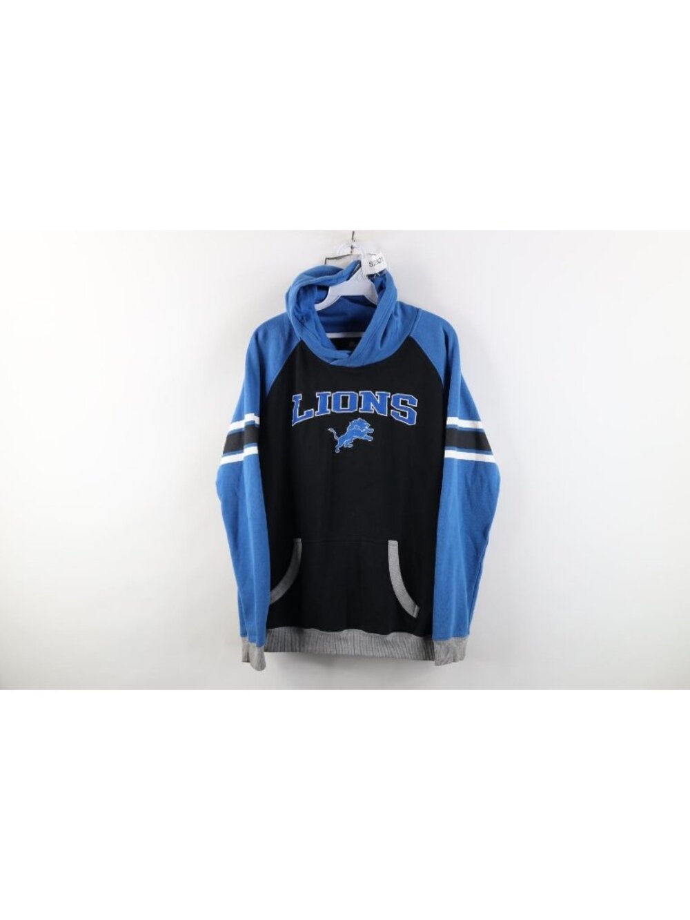 Vintage Y2K NFL Boys Large Spell Out Detroit Lions Football Hoodie Sweatshirt